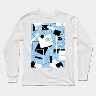 Black White & Blue 60's Style Long Sleeve T-Shirt